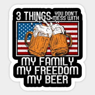 Beer American Flag Life Rules Sticker